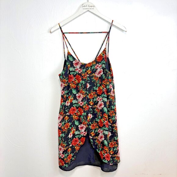 Floral Mini Dress Aggie Sleeveless Casual Spring Short Flowers Colorful Womens M - Picture 1 of 5